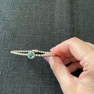 Elegant Sterling Silver Bracelet with Blue Topaz Gemstone